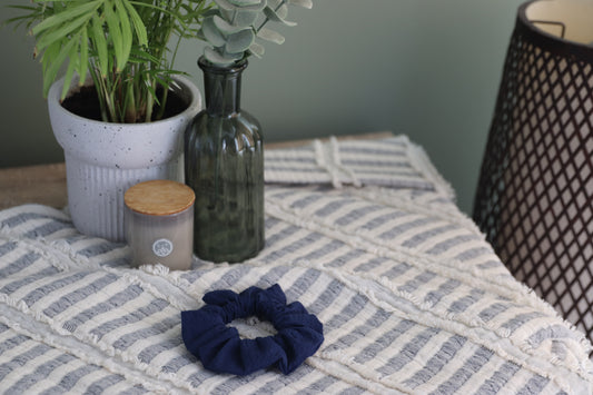 Mini Navy Seaside Scrunchie