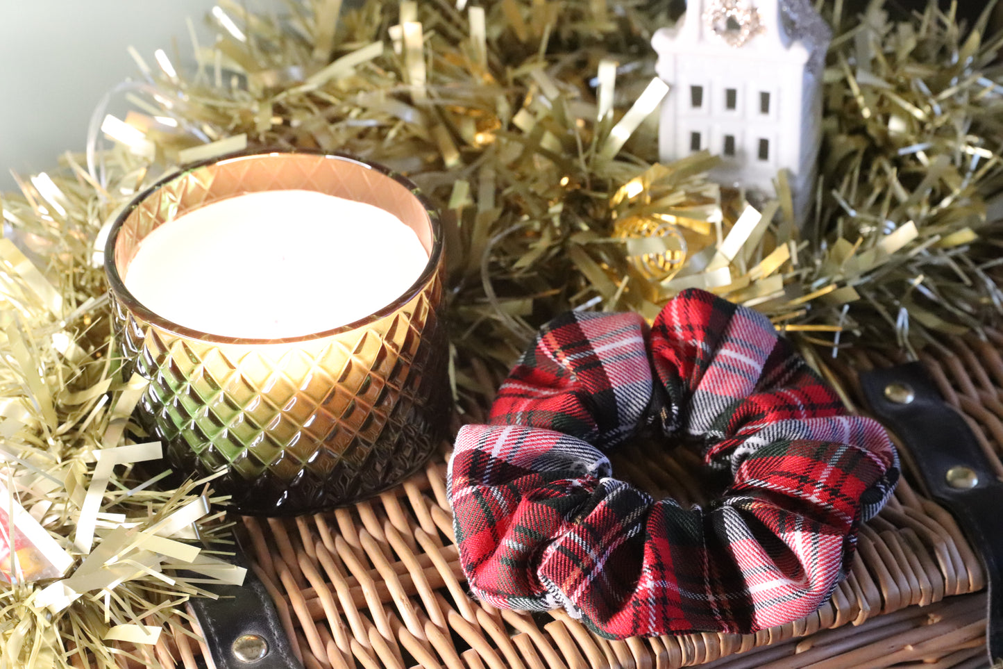 Mrs Claus Tartan Scrunchie