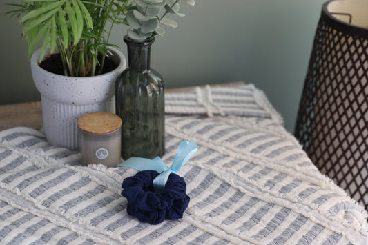 Teeny Pair Navy Seaside Scrunchies