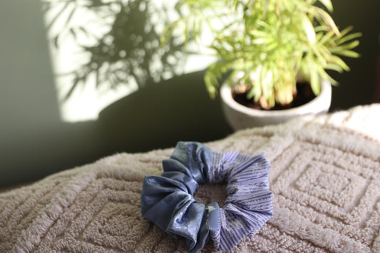 Cabarita Blue Patchwork Scrunchie
