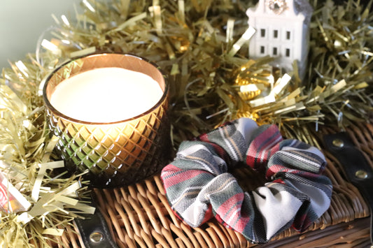 Mrs Claus Tartan Scrunchie
