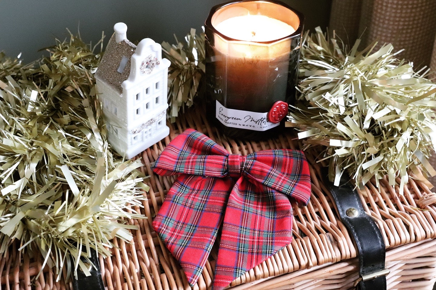 Mini Santa Red Tartan Hairbow