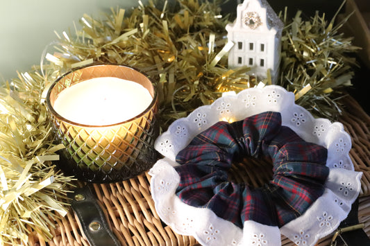 Rudolph Tartan Frilly Scrunchie