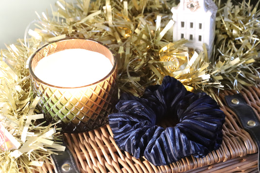 Midnight Sky Navy Velvet Scrunchie