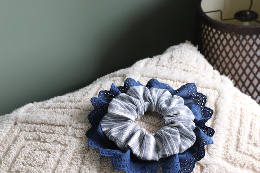 Something Blue Frilly Scrunchie